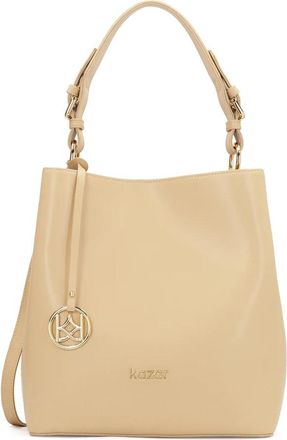 Kazar Elegante leren hand- en schoudertas - Dames - Handtassen - Beige - ONE Size - Leer - Tassen