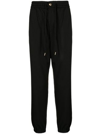 Versace Jeans Couture logo-patch drawstring track pants - men - Polyester/Viscose - 52 - Black
