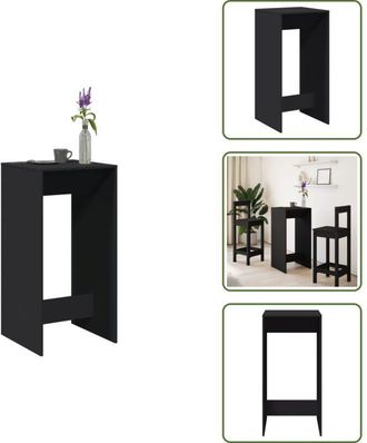 vidaXL Tavolo da cucina - vidaXL Tavolo da Bar Nero 51x50x103,5 cm in Legno Multistrato - Tavolo da salotto
