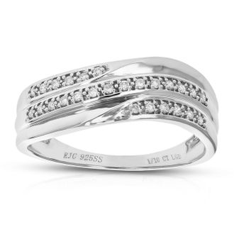 Vir Jewels 1/10 cttw Lab Grown Diamond Wedding Band in Sterling Silver For Women