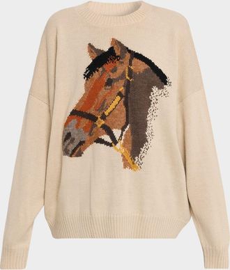 The Great. The Stable Intarsia Alpaca-Blend Sweater