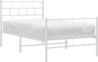 vidaXL Estructura cama sin colchón con estribo metal blanco 107x203 cm Vidaxl