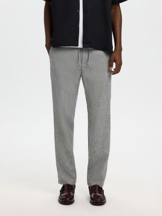 Selected Chinohose SELECTED SLH172-SLIMTAPE BRODY LINEN PANT NOOS, Herren, Gr. XXL, N-Gr, blau (sky captain detail:mixed with oatmeal), Web, Obermaterial: 54% 