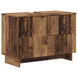 vidaXL Armadio Per Lavabo Da Bagno Ede Legno Antico 82 X 41 X 59 Cm Vidaxl
