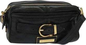 Burberry Pre-owned Cross Body Bags, female, Black, Size: ONE SIZE Pre-owned Leather Cross Body Bag