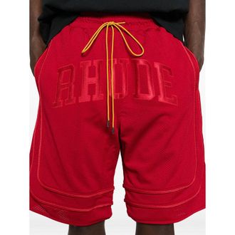 Rhude Baggy Mesh Polyester Shorts - Red