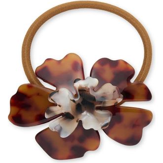 Lele Sadoughi Hibiscus Genie Hair Tie in Tortoise 200 at Nordstrom