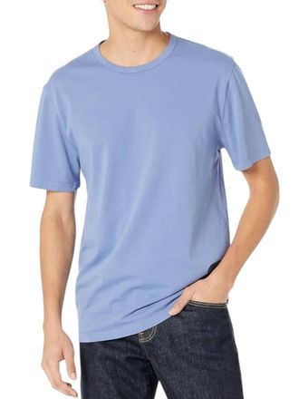 Vince Mens Garment Dye Short Sleeve Crew Neck T-Shirt In Light Blue