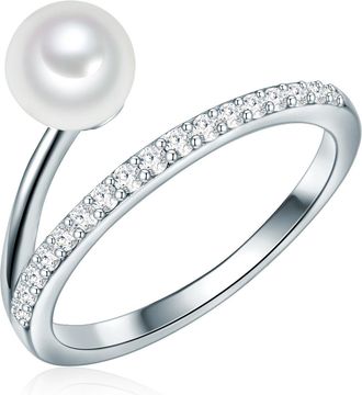 Valero Pearls Womens Ring 925/- Sterling Silver - Size K