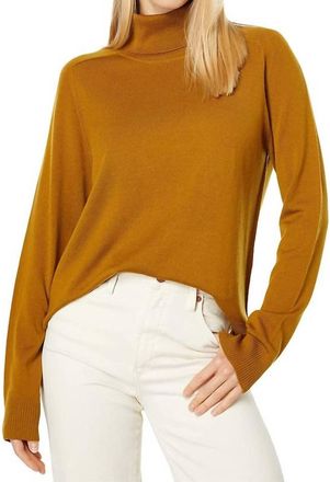 Pendleton Raglan Merino Turtleneck Top In Golden Brown