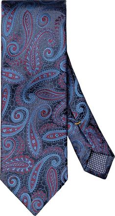 Eton Paisley Silk Tie in Navy at Nordstrom