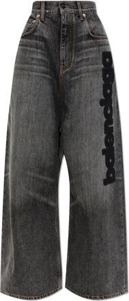Balenciaga Low Crotch Baggy Jeans - Dames - Loose Fit Jeans - Grijs - W26 - Katoen - Jeans