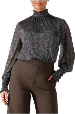 Mos Mosh Mmximena Glam LS - Dames - Blouses - Grijs - L - Polyester - Overhemden