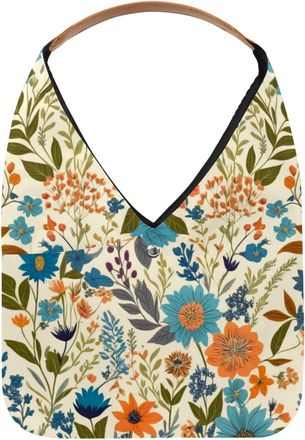 Generic Colorful Flowers Reusable Lightweight Grocery Bags - Foldable Into Compact Pouch, Washable & Sturdy, Multipurpose for Shopping and Travel