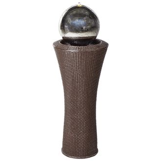 Beliani Beliani - Fuente De Agua De Jard&iacute;n Exterior Con Luz Led Con Enchufe &Oacute;xido De Magnesio Marr&oacute;n Zenyatta