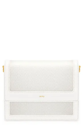 JW PEI See Through Faux Leather Mini Flap Bag in White at Nordstrom Rack