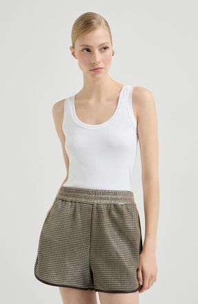 Brunello Cucinelli Ribbed jersey top in White at Nordstrom, Size Xx-Large Eu