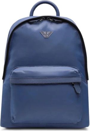 Emporio Armani ASV Nylon Ronde Rugzak - Heren - Rugzakken - Blauw - ONE Size - Nylon - Tassen