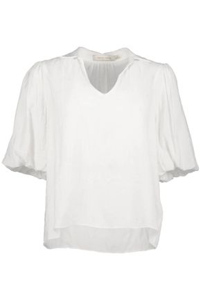 Bishop + Young Sofia Bubble Sleeve Top In Blanc