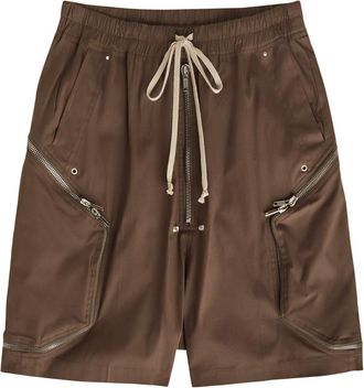 Rick Owens Heizer Bela Stretch-cotton Poplin Cargo Shorts - Dark Brown - 52 (IT52 / XL)