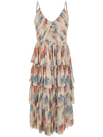 Sea New York Roanna floral-print midi dress - Neutrals