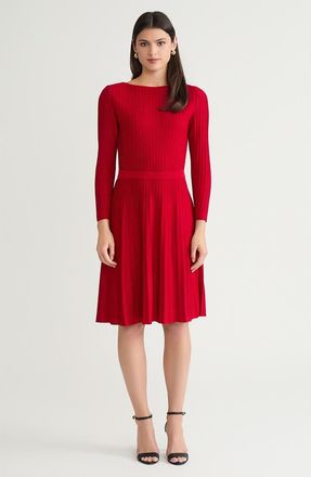 Ming Wang Fit-N-Flare Tonal Stitch Knit Dress in Holiday at Nordstrom, Size 1 X