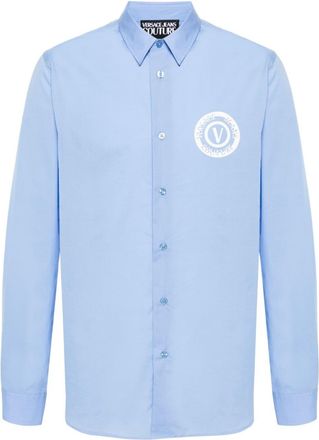 Versace Jeans Couture logo-print cotton shirt - men - Cotton - 48 - Blue
