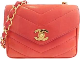 Chanel Pre-owned Lamslederen Schoudertas - Dames - Vintage Schoudertas - Rood - ONE Size - Leer - Vintage