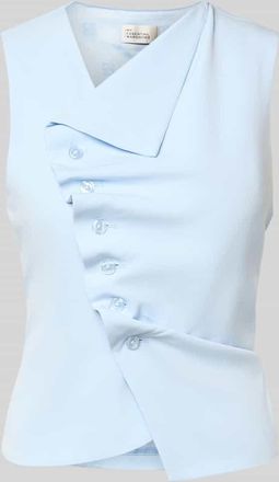 MY ESSENTIAL WARDROBE Top in asymmetrischem Look in Hellblau, Gr&ouml;&szlig;e 36