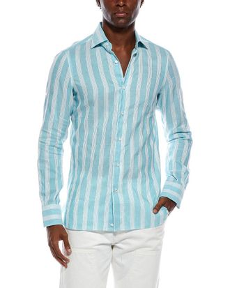 Isaia Linen-Blend Dress Shirt