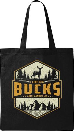 Generic I Like Big Bucks And I Can Not Lie Faded Logo Natural Ecological Cotton Tote Bag Black