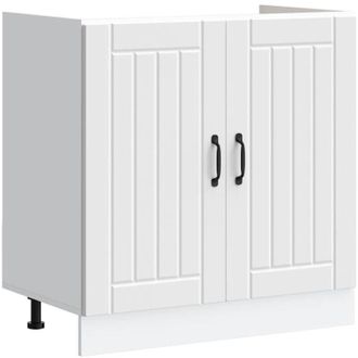 vidaXL Mobile Base Lavello Lucca Bianco in Legno Multistrato - Vidaxl