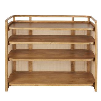 Maisons du monde Encimera profesional de madera de mango y trenzado de fibras vegetales color beige