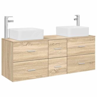 vidaXL Juego De Muebles De Ba&ntilde;o 3 Uds. Roble Sonoma 49,5 X 41 X 63 Cm Vidaxl