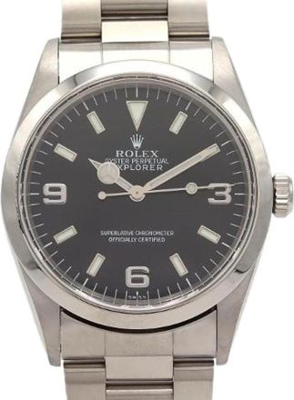 Rolex Pre-owned Explorer I 14270 Roestvrij staal Horloge - Heren - Vintage Horloges - Zwart - ONE Size - Vintage