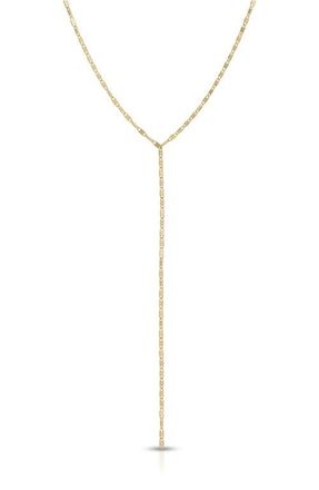 EF Collection Ella 14K Gold Chain Lariat Necklace in 14K Yellow Gold at Nordstrom, Size 18