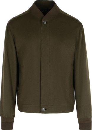 Ermenegildo Zegna Chocolate Cashmere Bomber Jacket