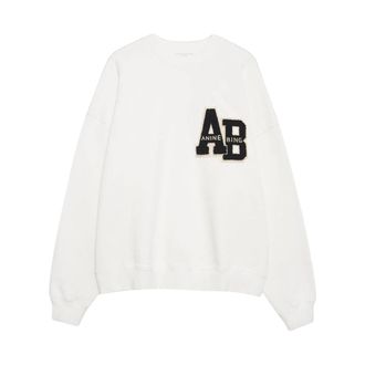 Anine Bing Miles Oversized Sweatshirt - Dames - Sweatshirts - Wit - S - Katoen - Hoodies & sweatvesten