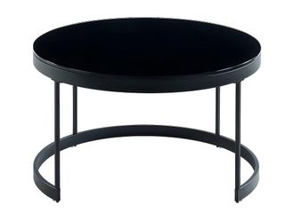 VENTE-UNIQUE.COM Mesa de centro metal negro, blanco
