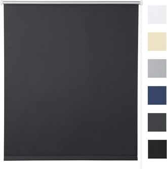 Woltu Tenda A Rullo Oscurante Termica Isolante Finestra Porta Senza Fori Carbone Nero 110x160 Cm - Woltu