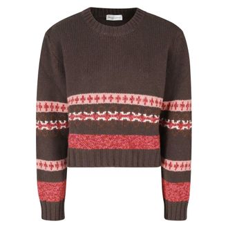 Roberto Collina Girocollo ML Riga Moulin&eacute; - Knitwear - Mujer - Marr&oacute;n - XS
