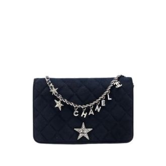 Chanel Pre-owned Wallet on Chain - Dames - Pre-owned - Blauw - Maat: ONE Size Leer