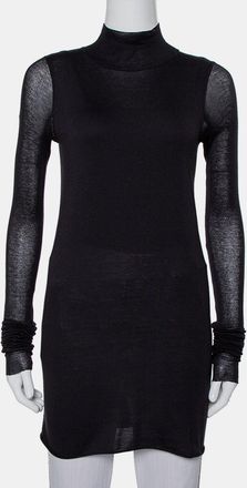 Rick Owens Rickowenslilies Black Knit Turtleneck Long Sleeve Mini Dress