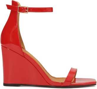 Kazar Gelakte rode sandalen op een platformhak - Dames - Sleehakken - Rood - 38 EU - Leer - Schoenen