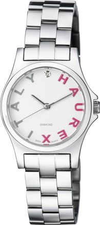 Haurex Womens 7A505DPS Diamond-Accented Mini City Stainless Steel Bracelet Watch - Silver - One Size