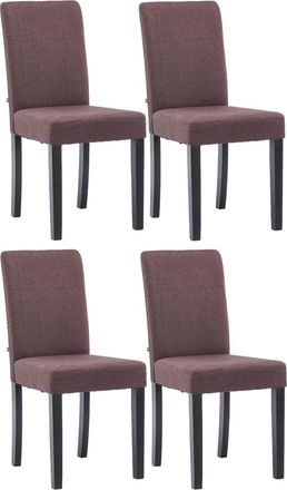 Clp Clp - Juego De 4 Sillas De Comedor Ina De Tela Marr&oacute;n Negro