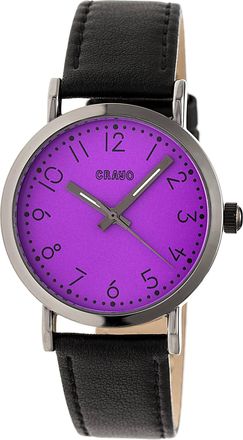Crayo Pride Purple Dial Black Leather Watch CRACR3806
