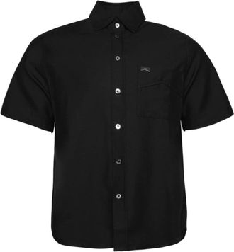 Rhude short-sleeve linen shirt - men - Linen/Flax - S - Black