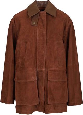 Arma Elsa Suede Jas - Dames - Leren en Su&egrave;de Jassen - Bruin - 2XS - Katoen - Jassen