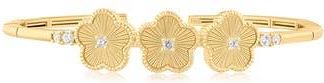 Kenneth Jay Lane Cubic Zirconia Clover Flex Cuff Bracelet in Clear/Gold at Nordstrom Rack